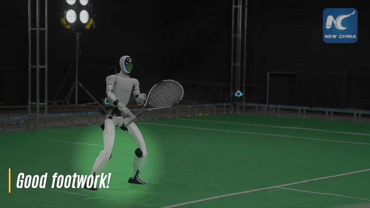 Becoming more "human": Chinese humanoid robot plays tennis with real-time AI decisions