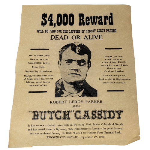 Butch Cassidy Wanted Parchment Poster