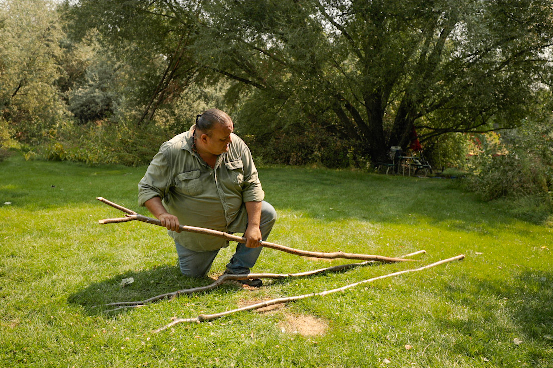 Perry Murdock of the Timpanogas Tribe Teaches Native American Fish Drying Techniques